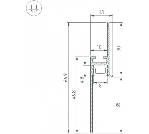 Профиль для плинтусов Arlight 043675 FANTOM-BENT Профиль для плинтусов Arlight 043675 FANTOM-BENT