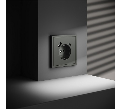 Розетка с заземлением и со шторкой и 2хUSB type A и C, без рамки Voltum VLS040506 S70 Розетка с заземлением и со шторкой и 2хUSB type A и C, без рамки Voltum VLS040506 S70