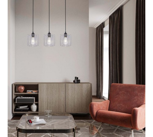 Подвесной светильник Escada 10190/3S Chrome Grid Подвесной светильник Escada 10190/3S Chrome Grid