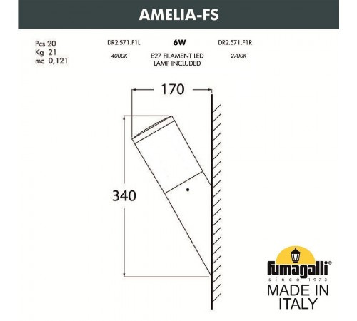 Светильник на штанге Fumagalli DR2.571.000.WYF1R Amelia