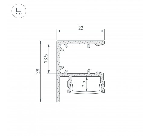 Профиль накладной Arlight 050466 WALL Профиль накладной Arlight 050466 WALL