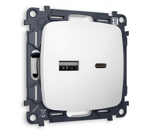 Розетка 2хUSB type A и C без рамки Ambrella Volt MO131010 Quant Розетка 2хUSB type A и C без рамки Ambrella Volt MO131010 Quant
