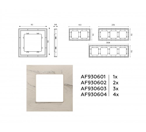 Рамка на 1 пост Ambrella Volt AF930601 Grand Рамка на 1 пост Ambrella Volt AF930601 Grand
