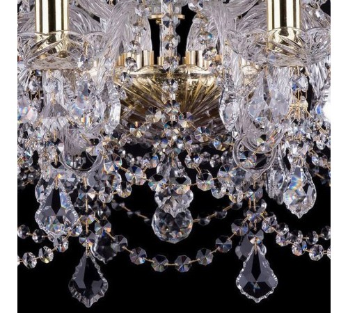 Подвесная люстра Bohemia Ivele Crystal 1411/10+5/240/G/Leafs 1411 Подвесная люстра Bohemia Ivele Crystal 1411/10+5/240/G/Leafs 1411