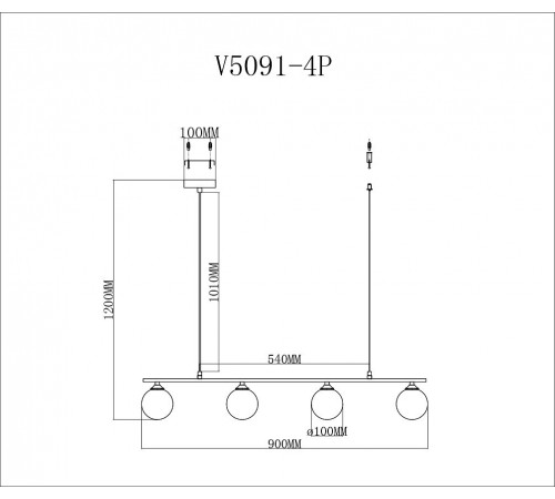 Светильник на штанге Moderli V5091-4P Lingdal Светильник на штанге Moderli V5091-4P Lingdal