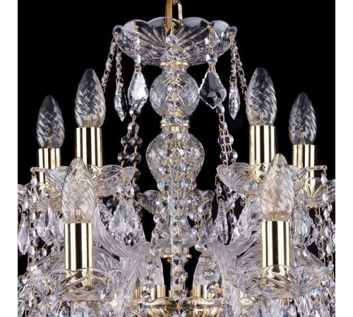 Подвесная люстра Bohemia Ivele Crystal 1411/10+5/240/G/Leafs 1411 Подвесная люстра Bohemia Ivele Crystal 1411/10+5/240/G/Leafs 1411