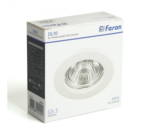 Встраиваемый светильник Feron 48463 DL10 Встраиваемый светильник Feron 48463 DL10