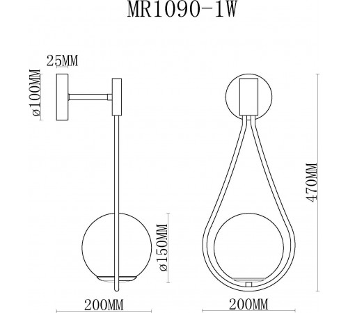 Бра MyFar MR1090-1W Florenz Бра MyFar MR1090-1W Florenz