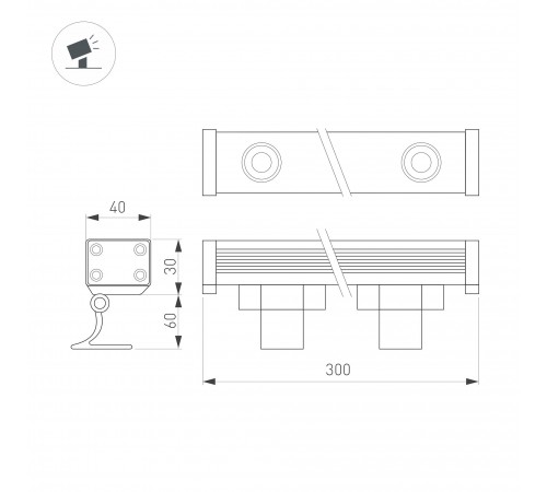 Настенно-потолочный прожектор Arlight 051768 AR-LINE-300-6W Настенно-потолочный прожектор Arlight 051768 AR-LINE-300-6W