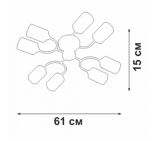 Потолочная люстра Vitaluce V2822-1/8PL V2822 Потолочная люстра Vitaluce V2822-1/8PL V2822