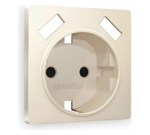 Накладка для розетки с заземлением и со шторками и 2хUSB type A Ambrella Volt AP3290 Quant