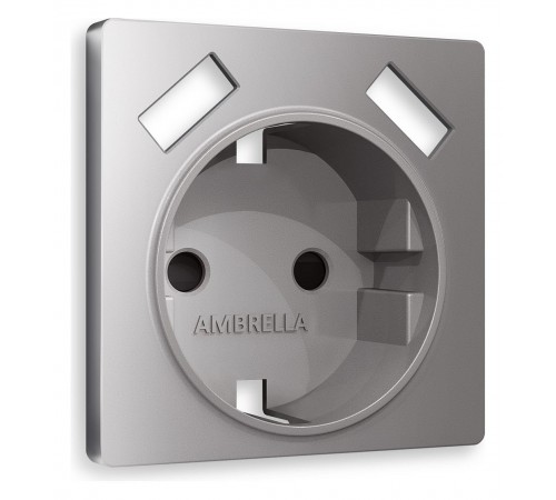 Накладка для розетки с заземлением и со шторками и 2хUSB type A Ambrella Volt AP5090 Quant Накладка для розетки с заземлением и со шторками и 2хUSB type A Ambrella Volt AP5090 Quant