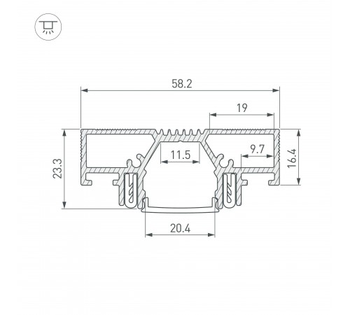 Профиль встраиваемый Arlight 042948 STRETCH Профиль встраиваемый Arlight 042948 STRETCH