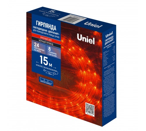 Шнур световой Uniel UL-00010908 ULD-D50 15M/С08 IP44 Шнур световой Uniel UL-00010908 ULD-D50 15M/С08 IP44