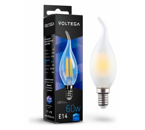 Лампа светодиодная Voltega 7026 Candel wind matt 6W Лампа светодиодная Voltega 7026 Candel wind matt 6W