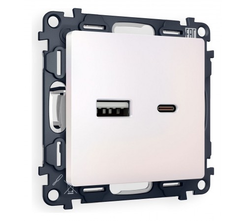 Розетка 2хUSB type A и C без рамки Ambrella Volt MA211010 Quant Розетка 2хUSB type A и C без рамки Ambrella Volt MA211010 Quant