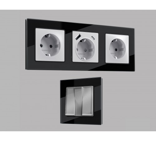 Рамка на 2 поста Ambrella Volt AF380802 Platos Стекло натуральное Рамка на 2 поста Ambrella Volt AF380802 Platos Стекло натуральное