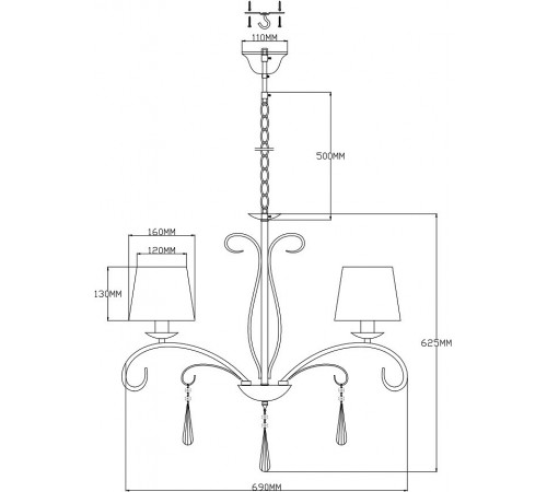 Подвесная люстра Moderli V2601-5P Aramco Подвесная люстра Moderli V2601-5P Aramco