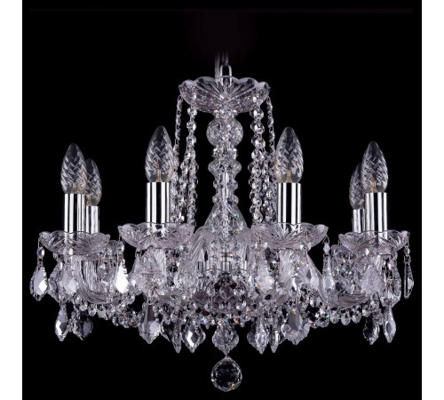 Подвесная люстра Bohemia Ivele Crystal 1402/8/160/Ni/Leafs 1402 Подвесная люстра Bohemia Ivele Crystal 1402/8/160/Ni/Leafs 1402