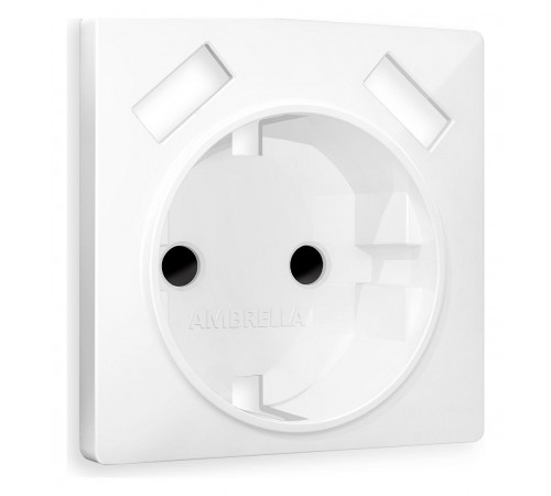 Накладка для розетки с заземлением и со шторками и 2хUSB type A Ambrella Volt AP1090 Quant Накладка для розетки с заземлением и со шторками и 2хUSB type A Ambrella Volt AP1090 Quant