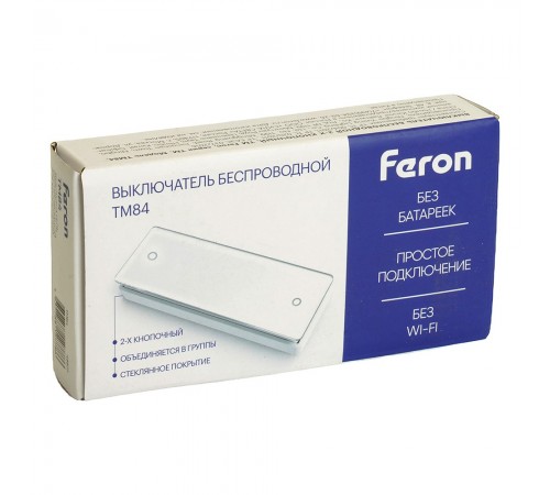 Выключатель беспроводной одноклавишный Feron 48877 TM84 SMART Выключатель беспроводной одноклавишный Feron 48877 TM84 SMART