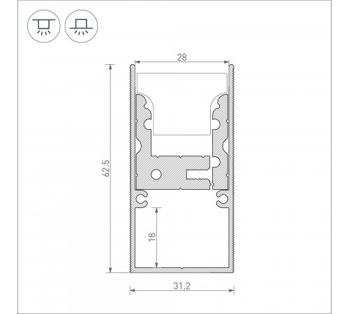 Профиль-держатель накладной Arlight 039471 FLOOR Профиль-держатель накладной Arlight 039471 FLOOR
