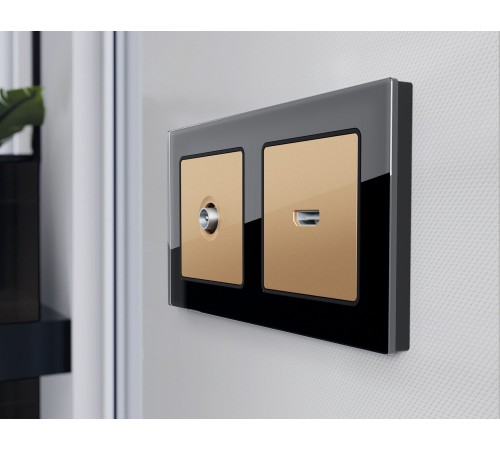 Рамка на 2 поста Ambrella Volt AF380802 Platos Стекло натуральное Рамка на 2 поста Ambrella Volt AF380802 Platos Стекло натуральное