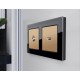 Рамка на 2 поста Ambrella Volt AF380802 Platos Стекло натуральное