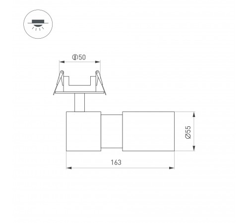 Встраиваемый светильник на штанге Arlight 051796 LGD-ARTEMIS-BUILT-FLAP-R55-12W Встраиваемый светильник на штанге Arlight 051796 LGD-ARTEMIS-BUILT-FLAP-R55-12W