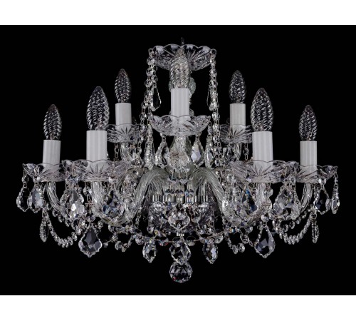 Подвесная люстра Bohemia Ivele Crystal 1402/6_3/195/Ni/Leafs 1402 Подвесная люстра Bohemia Ivele Crystal 1402/6_3/195/Ni/Leafs 1402
