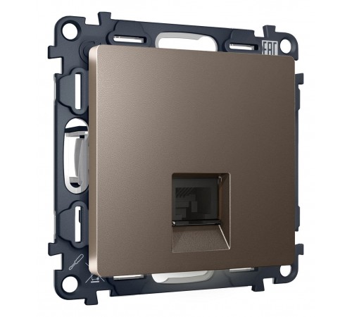 Розетка Ethernet RJ-45 и со шторками, без рамки Ambrella Volt MA642010 Quant