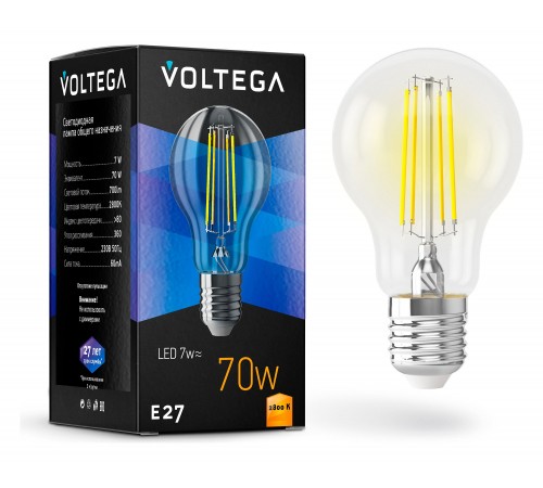 Лампа светодиодная Voltega 7140 General purpose bulb E27 7W Лампа светодиодная Voltega 7140 General purpose bulb E27 7W