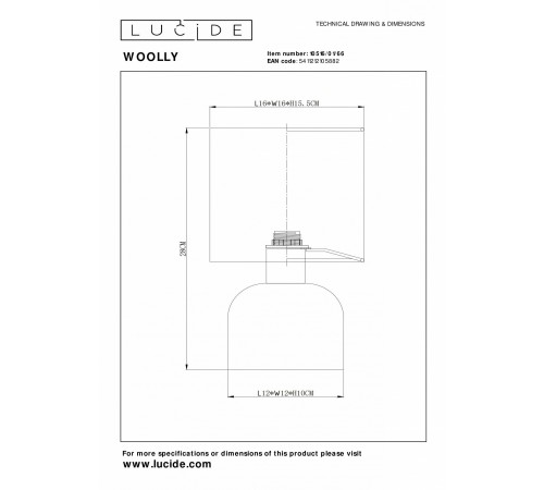 Настольная лампа декоративная Lucide 10516/01/66 Woolly Настольная лампа декоративная Lucide 10516/01/66 Woolly