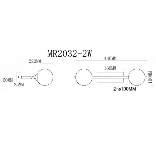 Бра MyFar MR2032-2W Valency Бра MyFar MR2032-2W Valency