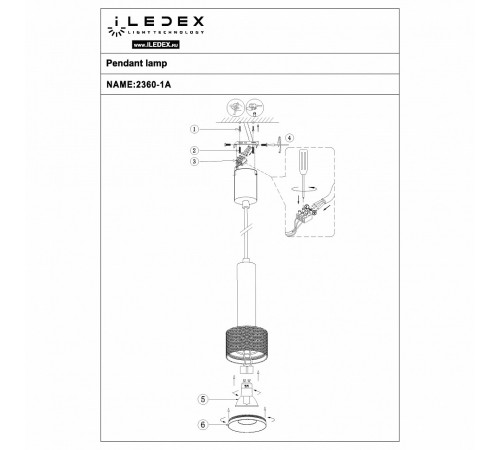 Подвесной светильник iLedex Technical 2362-1 BK+GRP Delta Подвесной светильник iLedex Technical 2362-1 BK+GRP Delta