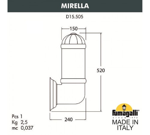 Светильник на штанге Fumagalli D15.505.000.AXF1R.FRA Sauro Светильник на штанге Fumagalli D15.505.000.AXF1R.FRA Sauro