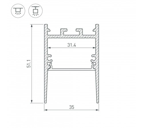 Профиль накладной Arlight 046317 SL-COMFORT Профиль накладной Arlight 046317 SL-COMFORT