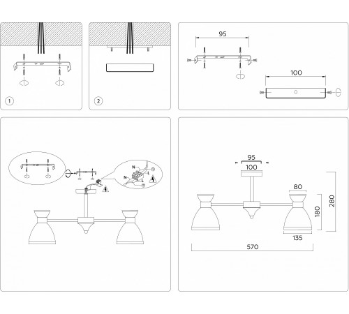 Люстра на штанге Ambrella Light TR3177 TR Люстра на штанге Ambrella Light TR3177 TR
