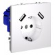 Розетка с заземлением и со шторкой и 2хUSB type A, без рамки Voltum VLS040402 S70