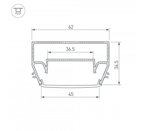 Профиль накладной Arlight 040700 STRETCH Профиль накладной Arlight 040700 STRETCH