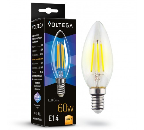 Лампа светодиодная Voltega 7198 Candle 6W Лампа светодиодная Voltega 7198 Candle 6W
