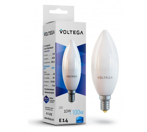 Лампа светодиодная Voltega 7065 Candle 10W Лампа светодиодная Voltega 7065 Candle 10W