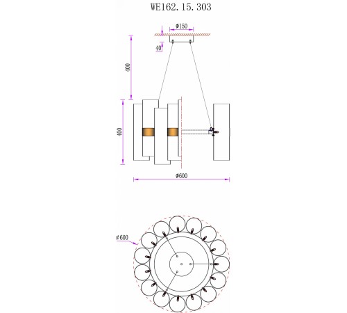 Подвесная люстра Wertmark WE162.15.303 Franka Подвесная люстра Wertmark WE162.15.303 Franka