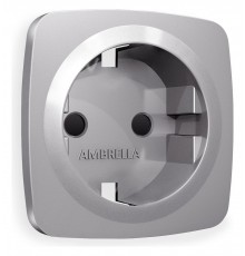 Накладка для розетки с заземлением и со шторками Ambrella Volt OP5070 Quant