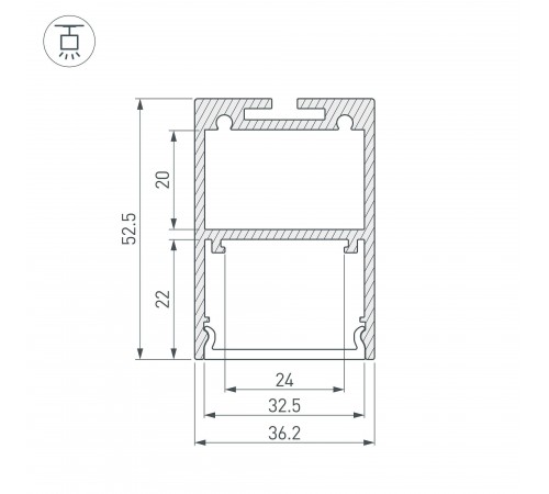 Профиль подвесной Arlight 036137 ARH-LINE