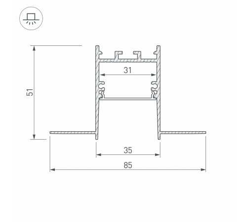 Профиль встраиваемый Arlight 033276 SL-COMFORT Профиль встраиваемый Arlight 033276 SL-COMFORT