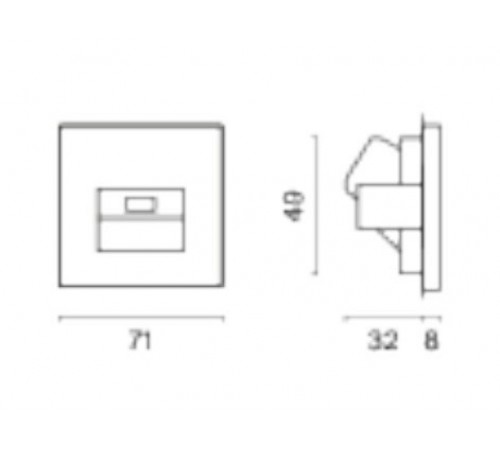 Розетка Ethernet RJ-45 без рамки Voltum VLS060108 S70 Розетка Ethernet RJ-45 без рамки Voltum VLS060108 S70