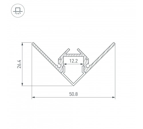 Профиль Arlight 023897 ARH-DECORE-S12-EXT-F-2000 ANOD внешний Профиль Arlight 023897 ARH-DECORE-S12-EXT-F-2000 ANOD внешний