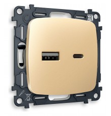 Розетка 2хUSB type A и C без рамки Ambrella Volt MO611010 Quant