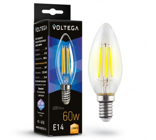 Лампа светодиодная Voltega 7197 Candle 6W Лампа светодиодная Voltega 7197 Candle 6W